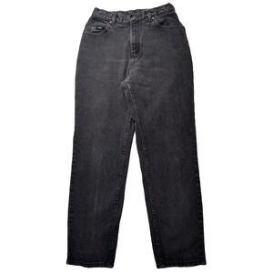 LEE Women Size 12M Black High-Rise Tapered Leg Denim Jeans